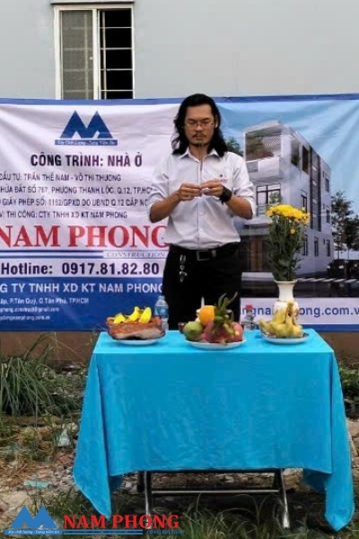 Khởi công xây dựng nhà phố 4 tầng em Nam - Q12. TP.HCM