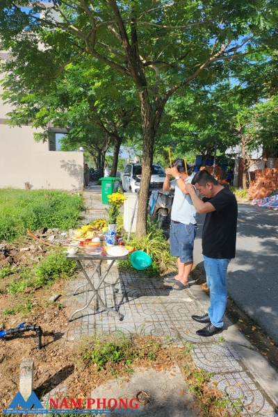 Khởi công xây dựng nhà phố 4 tầng anh Tuấn - Bến Lức, Long An.