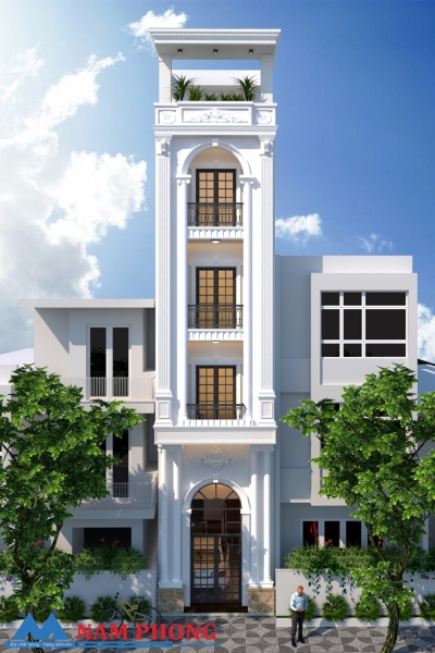 Xây dựng biệt thự phố 7 tầng 4m x 20m anh Phi Q.7, TP.HCM.