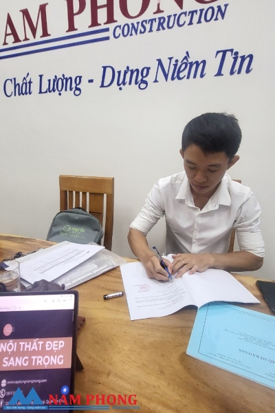 Ký hợp đồng xây dựng nhà phố 3 Tầng nhà em Di, Q. Gò Vấp. TP.HCM